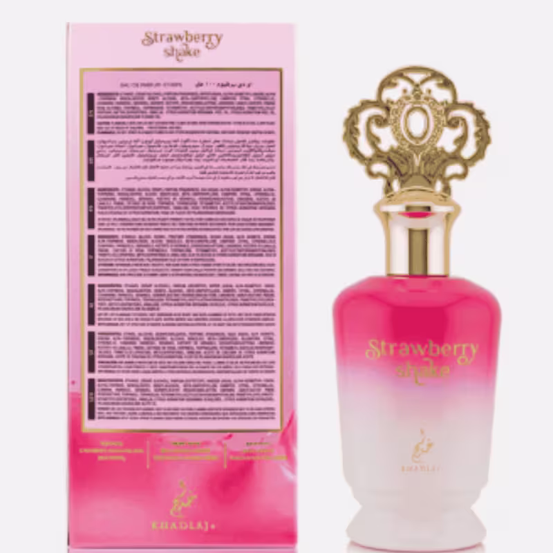 Perfume Árabe Khadlaj Strawberry Shake Feminino Eau de Parfum 100ml
