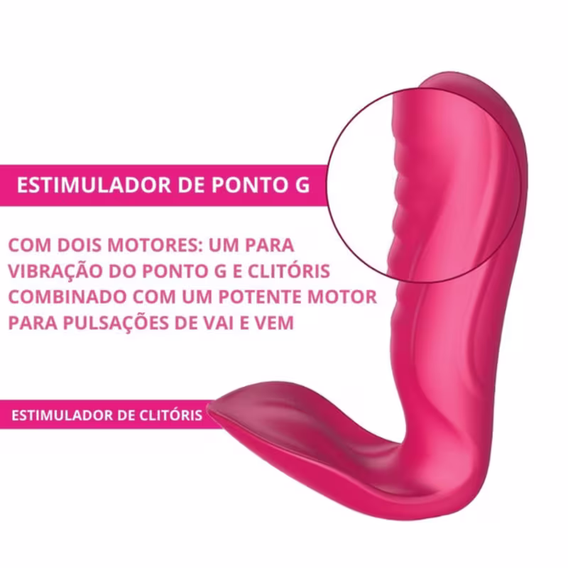 Vibrador Pulsador Estilo Vai e Vem Ponto G e Estimulo Clitóris com Controle Remoto