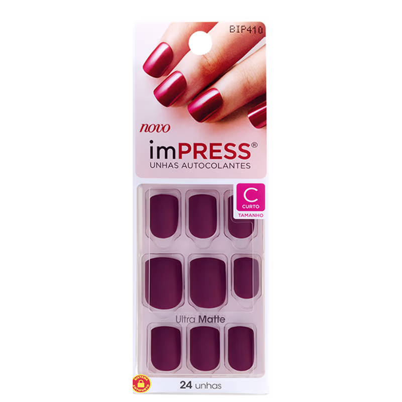 Kiss New York Impress Matte Color Sexy Lady - Unhas Postiças 4g