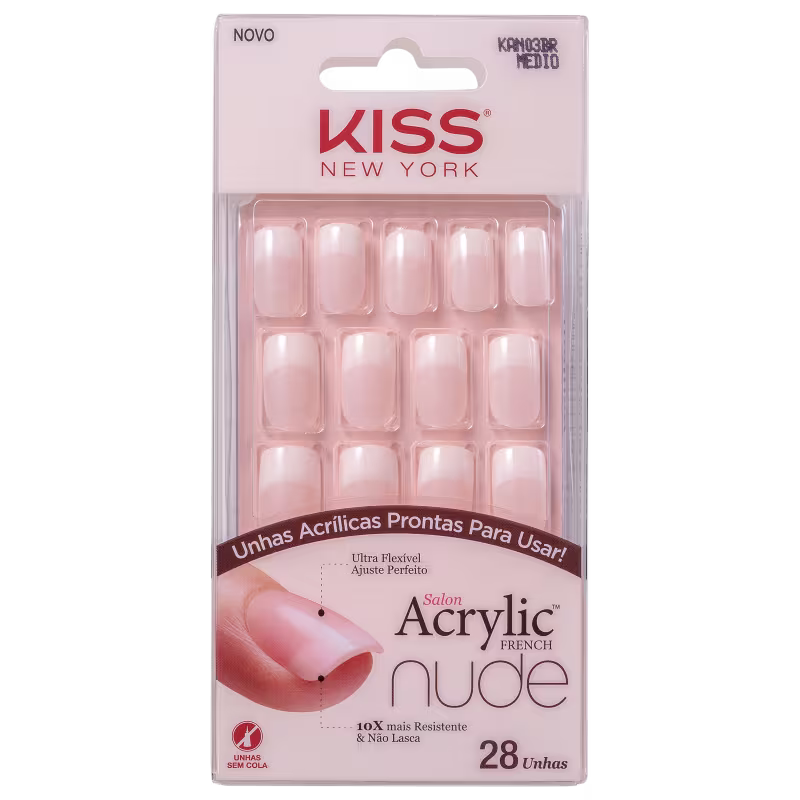 Kiss New York Acrylic French Nude Cashemere - Unhas Postiças