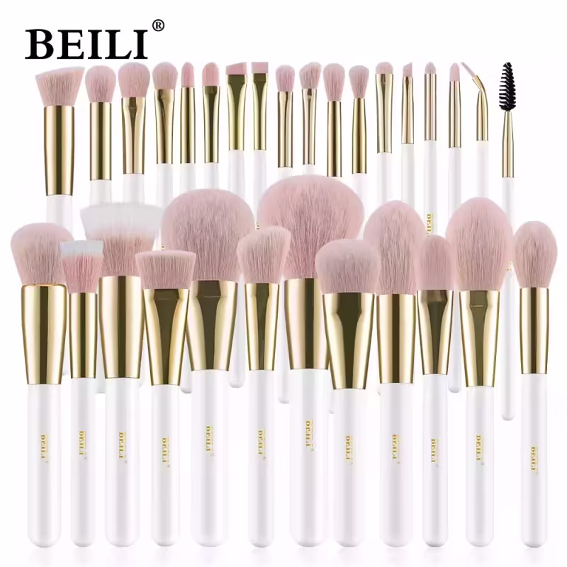 Conjunto de Pincéis Maquiagem Profissional Beili Sombra e Pó WG-30 peças