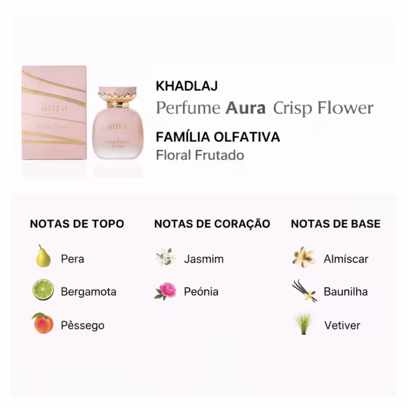 Perfume Khadlaj Aura Crisp Flower EDP 100ml Floral Fresco
