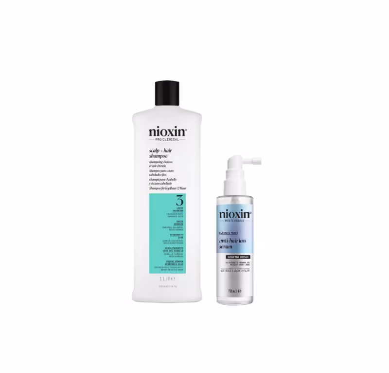 Kit Nioxin Volume Thinning Sistema 3 + Anti-Hair Loss Duo, 2 produtos.