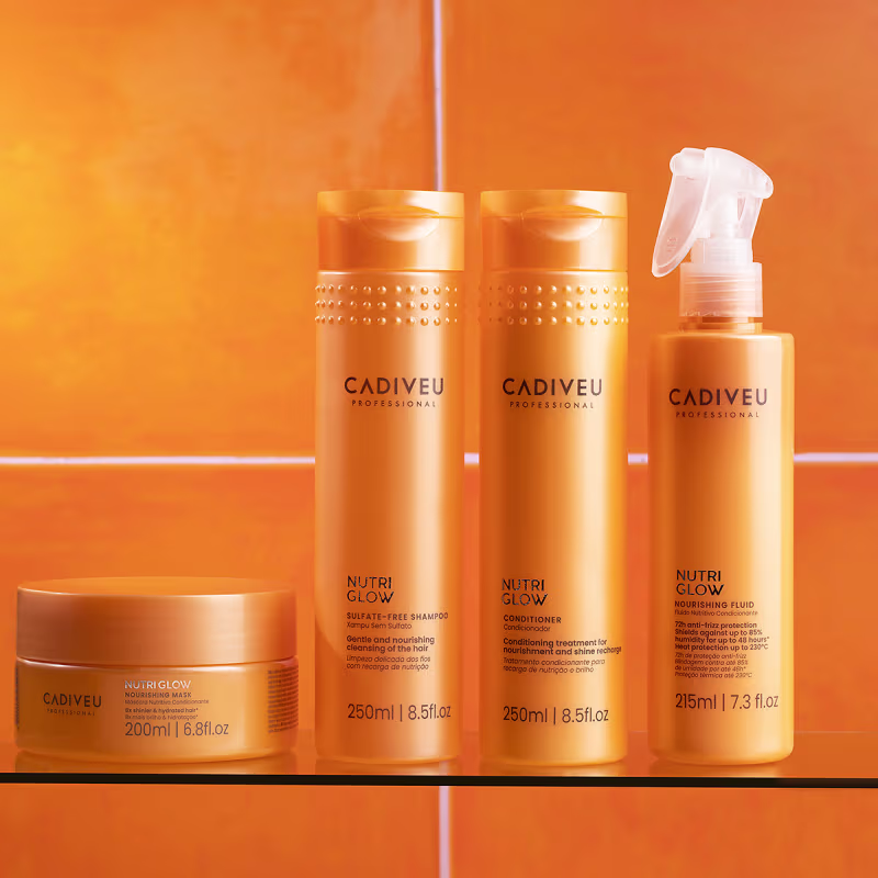 Kit Cadiveu Professional Nutri Glow Shampoo Condicionador Máscara P Fluído e Açaí Oil 60 (5 produtos)
