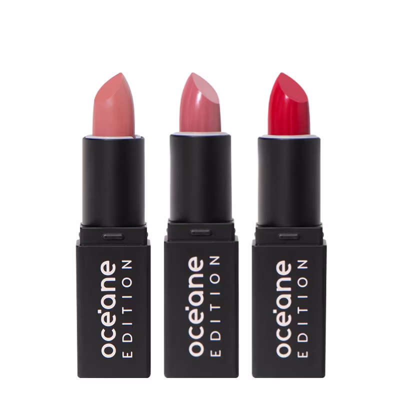 Kit Océane Edition Mini Lipstick Nude Pink Red Kiss e Sienna Nude (3 produtos)
