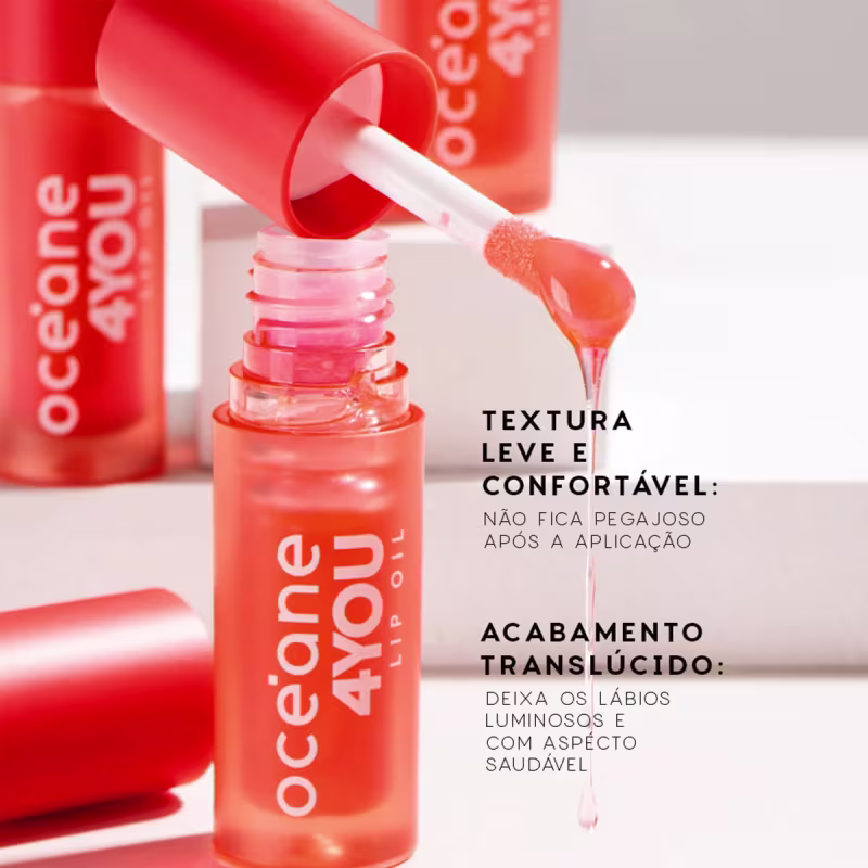 Kit Océane Edition Mini Blush Glossy Rose Pink Contorno Marrom Médio e Lip Oil Punch (3 produtos)