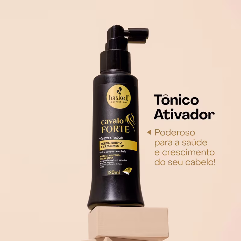 Kit Haskell Cavalo Forte Shampoo Condicionador Selante de Pontas e Tônico (4 produtos)