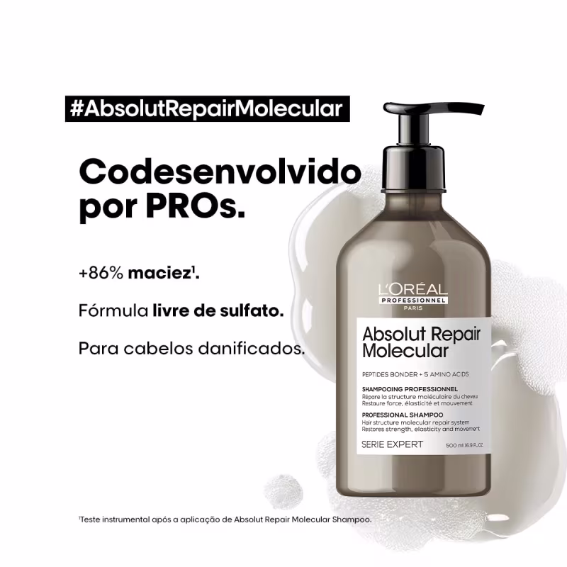 Kit L'Oréal Professionnel Absolut Repair Molecular Quinteto Total, 5 produtos.