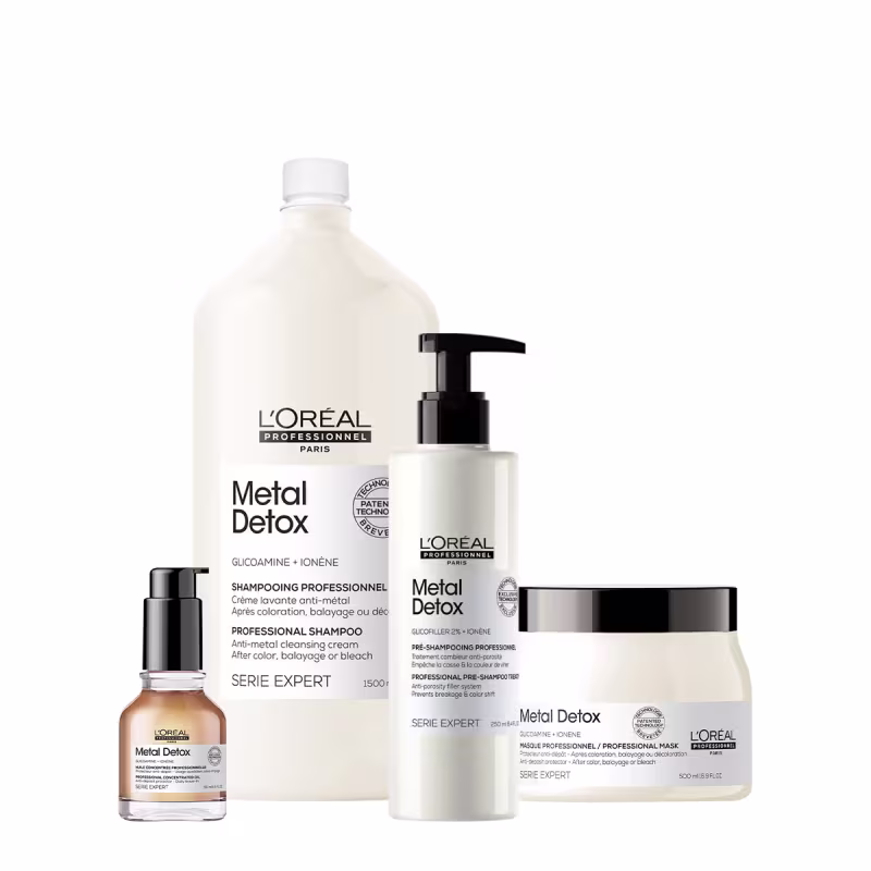 Kit L'Oréal Professionnel Metal Detox Pré Shampoo G Máscara Shampoo Óleo (4 produtos)