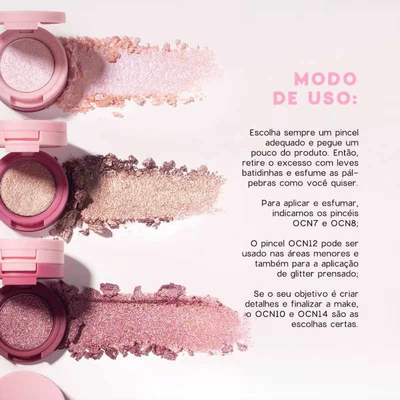 Kit Océane 4you Sombra Rose Sparkle Caneta Delineadora Color Neon Pink (2 produtos)