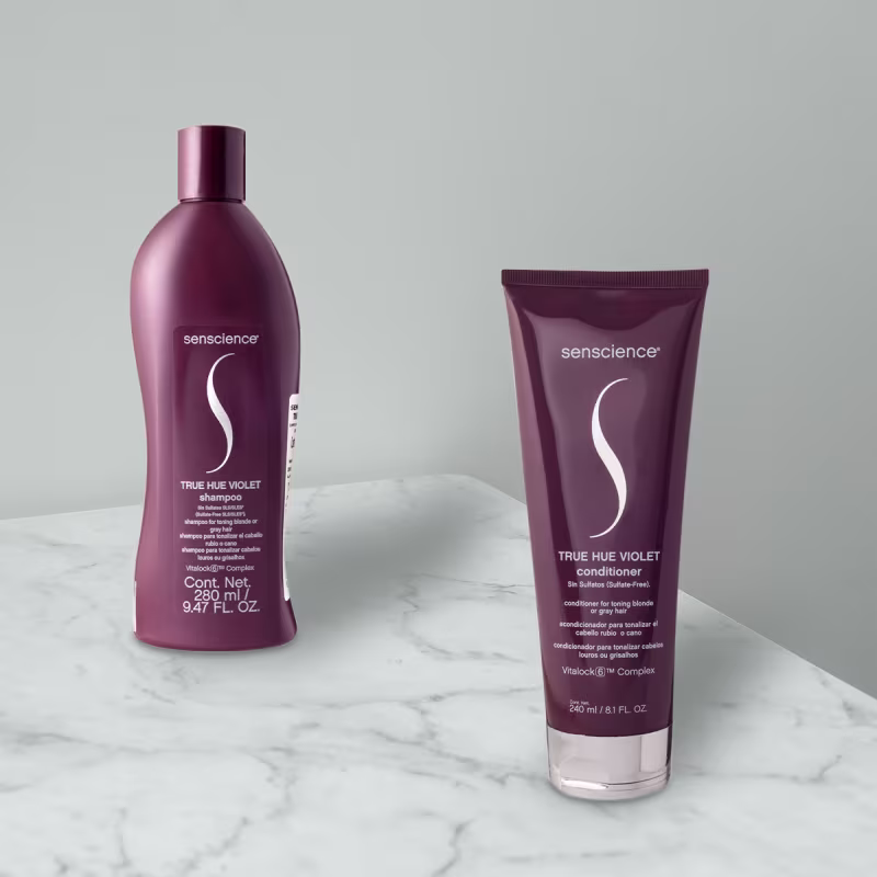 Kit Senscience True Hue Violet Shampoo Condicionador Máscara C.P.R. (4 produtos)