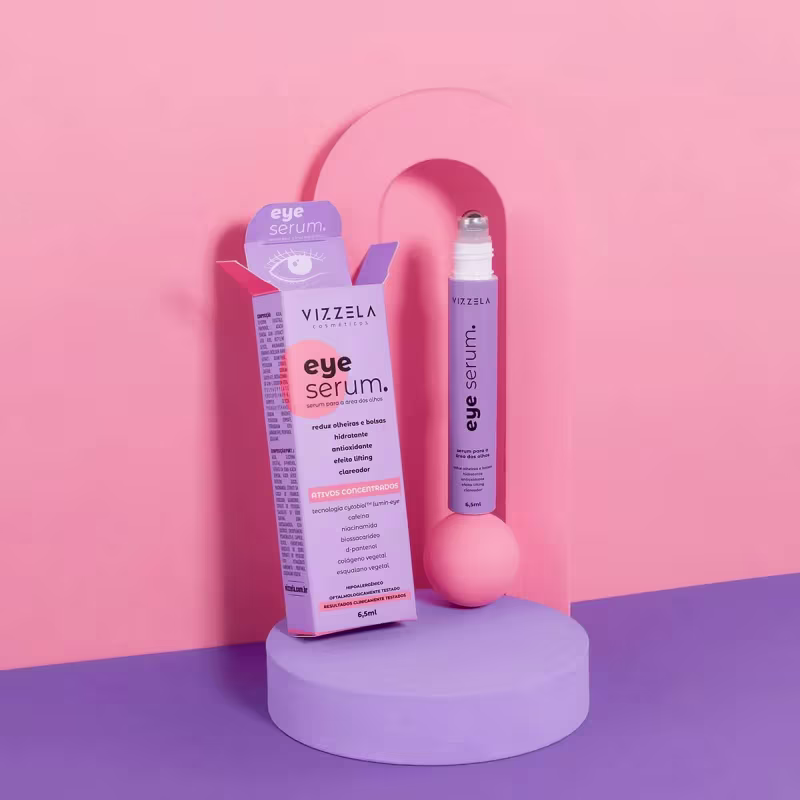 Kit Vizzela Vitamina C Pore Filler Eye Sérum Sabonete Primer (3 produtos)