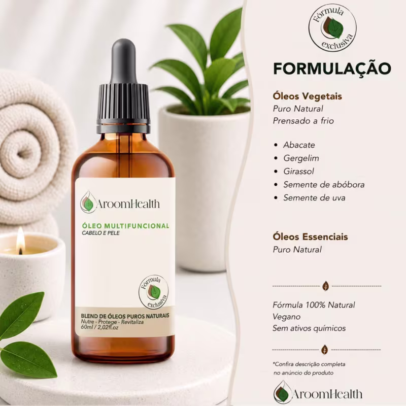 Blend Multifuncional Óleos Vegetais Cabelo e Pele 60 ml Fórmula Exclusiva
