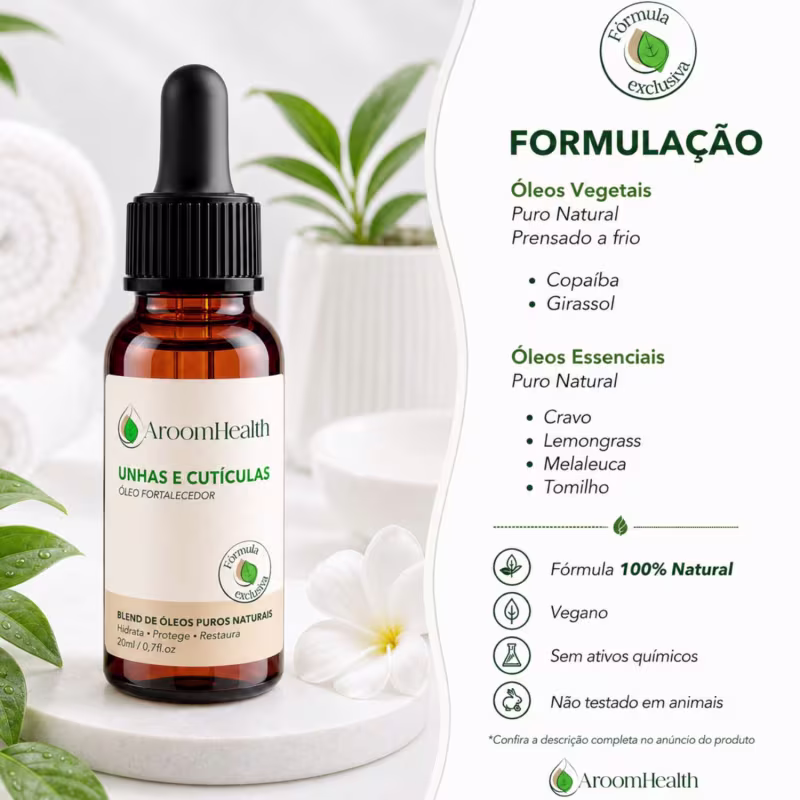 Blend de Óleos para Unhas Fortalecedor 20 ml Fórmula Exclusiva