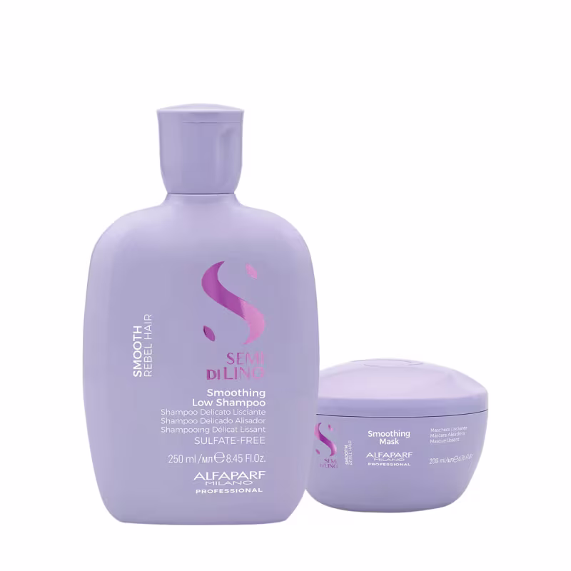Kit Alfaparf Semi di Lino Smooth - Limpeza e Tratamento Anti-Frizz (2 produtos)