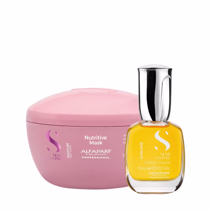 Kit Alfaparf Semi di Lino Moisture e Sublime - Tratamento Nutritivo e Brilho Espelhado (2 produtos)