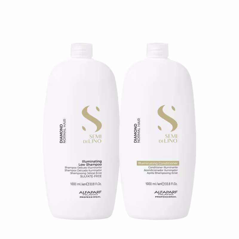 Kit Alfaparf Semi di Lino Diamond Illuminating - Revitalização e Brilho para os Fios (2 Produtos)