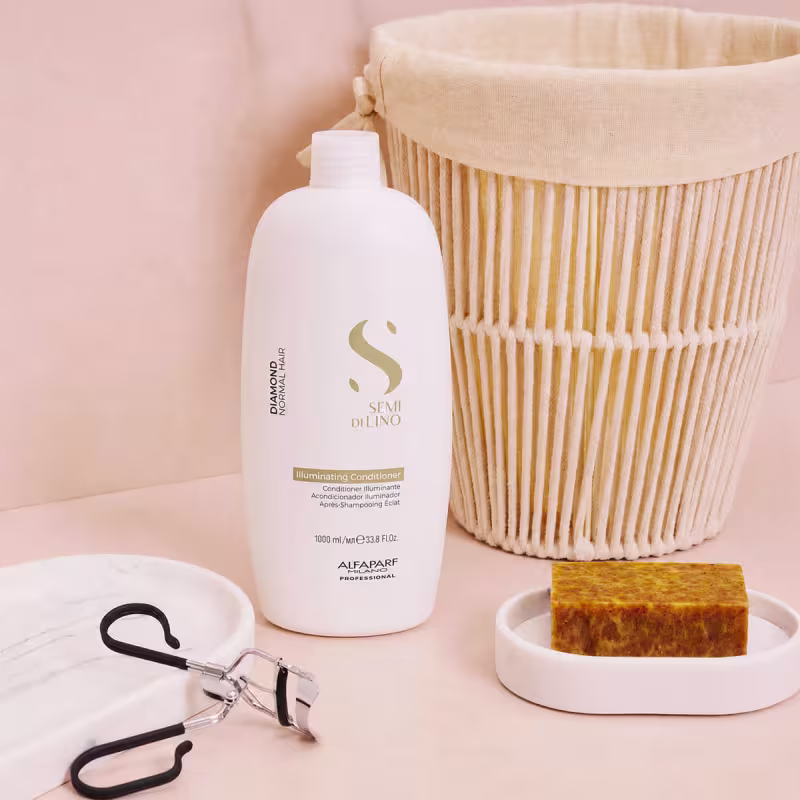 Kit Alfaparf Semi di Lino Diamond Illuminating - Maciez e Tratamento Diário (3 Produtos)