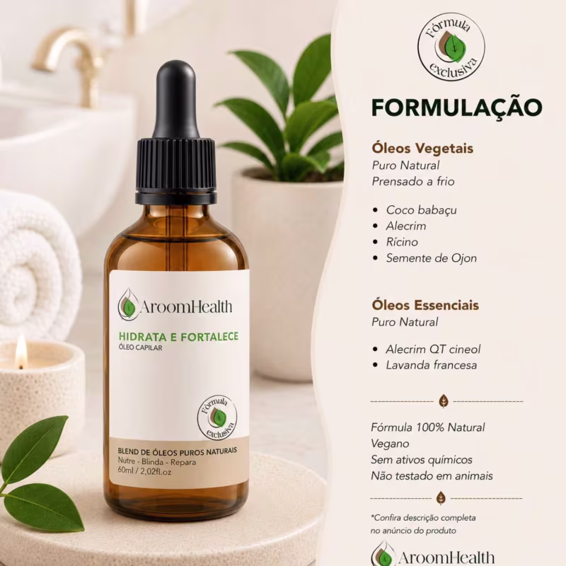 Blend de Óleos Capilares Hidrata e Fortalece 60 ml Fórmula Exclusiva