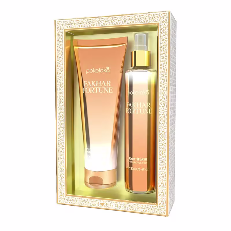 Kit Pokoloka Fakhar Fortune Feminino Body Splash 250ml + Hidratante Corporal 240ml