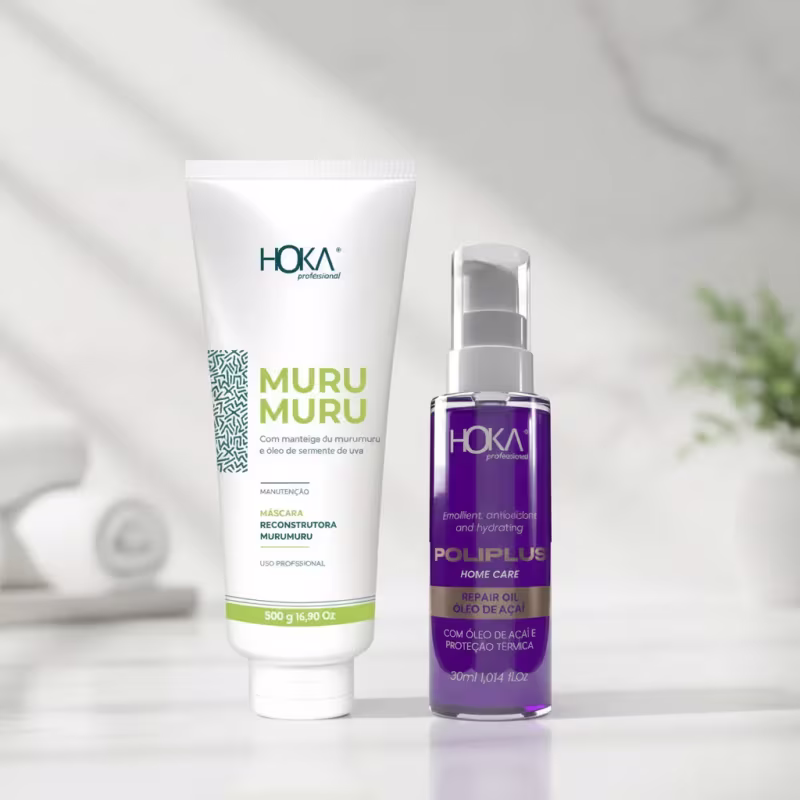 Máscara Reconstrutora Murumuru 470g + Óleo de Açaí Reparador de Pontas 30ml Hoka