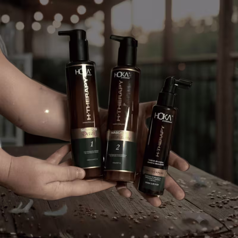 Kit Revitalizante Detox H-Therapy Home + Tônico Capilar Hoka