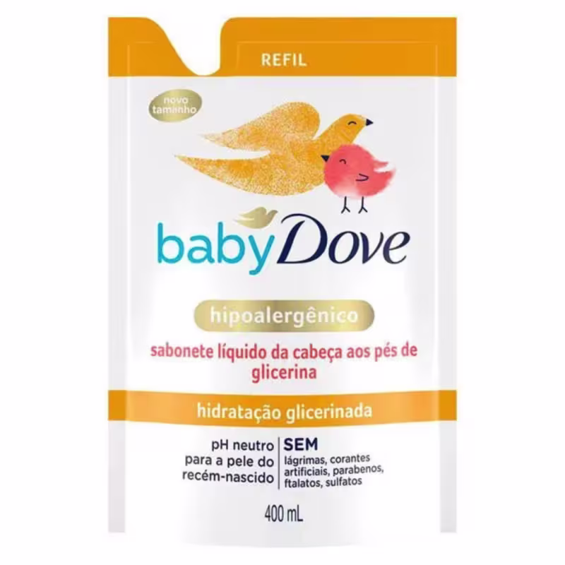 SABONETE LIQUIDO REFIL BABY DOVE 400ML HID GLICERINADO