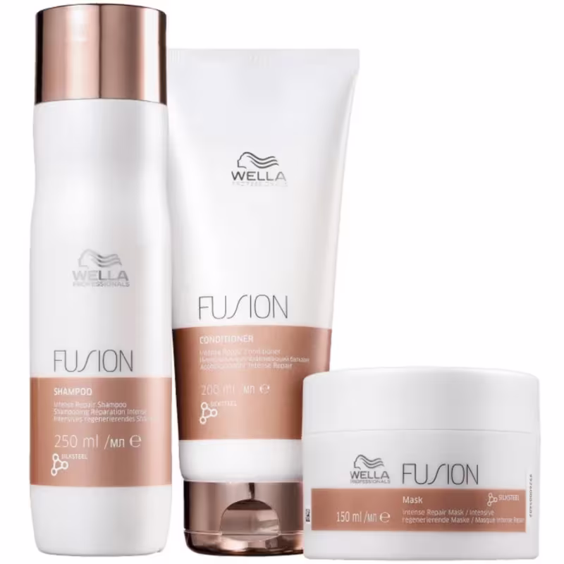 Wella - Fusion-Kit- Shampoo 250ml+ Condicionador 200ml+ Mascara150,l
