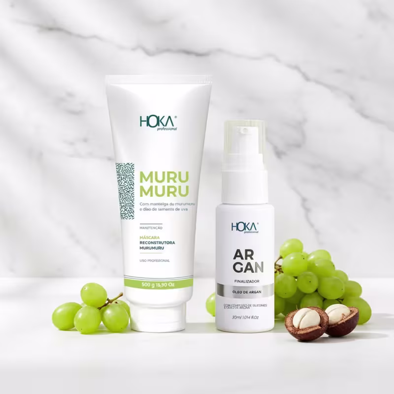Máscara Reconstrutora Murumuru 470g + Óleo De Argan Restaurador Finalizador 30ml Hoka