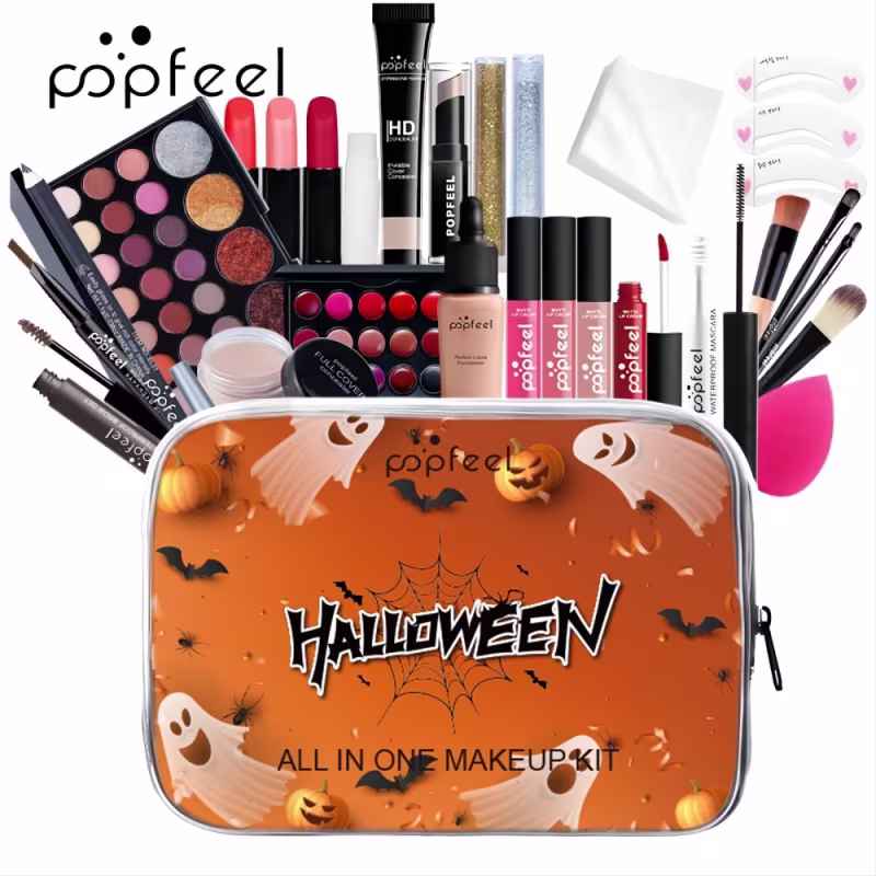 Kit de Maquiagem POPFEEL Halloween Batom, Sobra, Blush 2