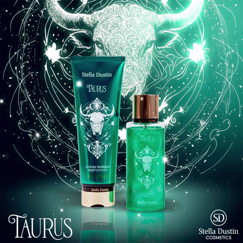 Kit Stella Dustin Luxury Shimmer Taurus (Touro) – Body Splash 250ml + Loção Hidratante 236ml