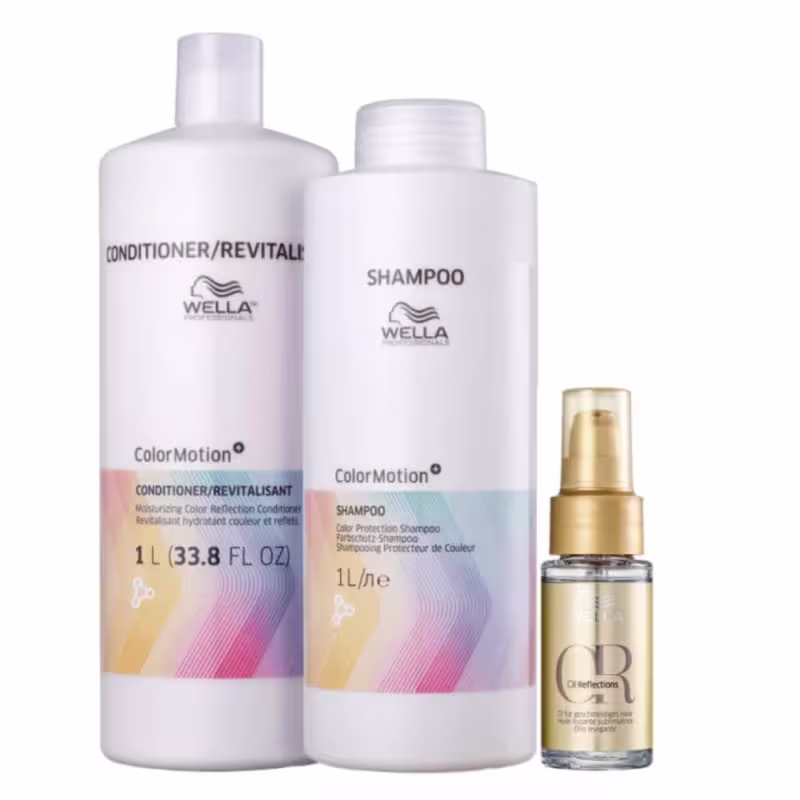 Kit Wella Professionals Color Motion+ Shine Salon, 3 produtos.