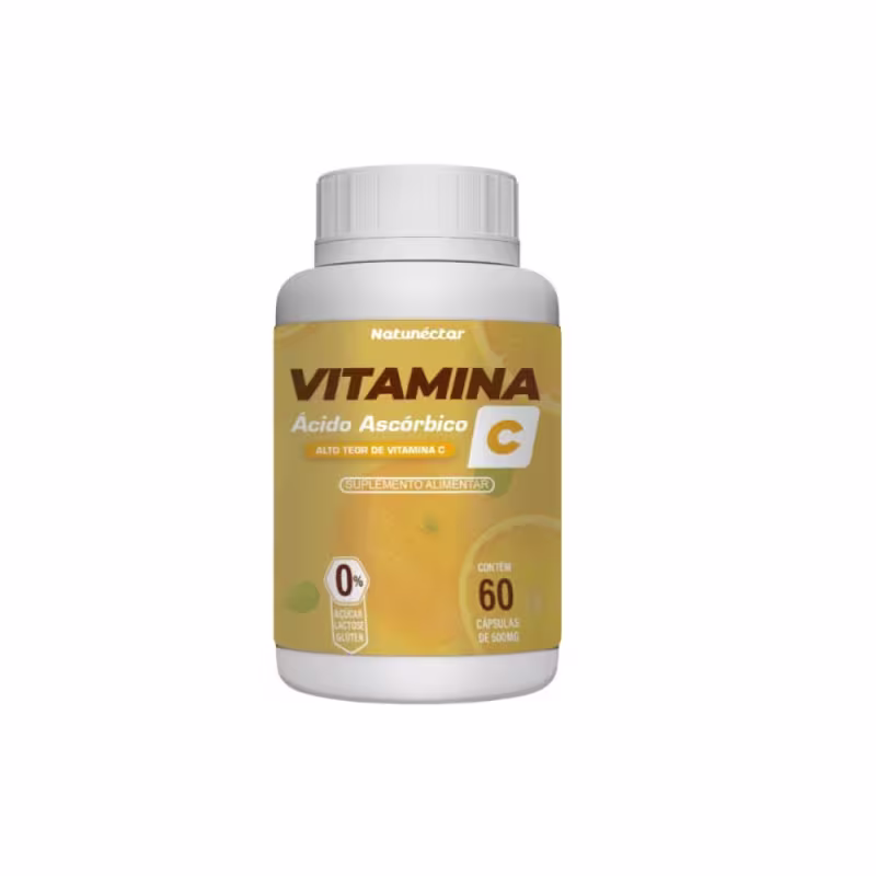 Suplemento Alimentar Vitamina C Ácido Ascórbico Natunéctar 60 Cápsulas