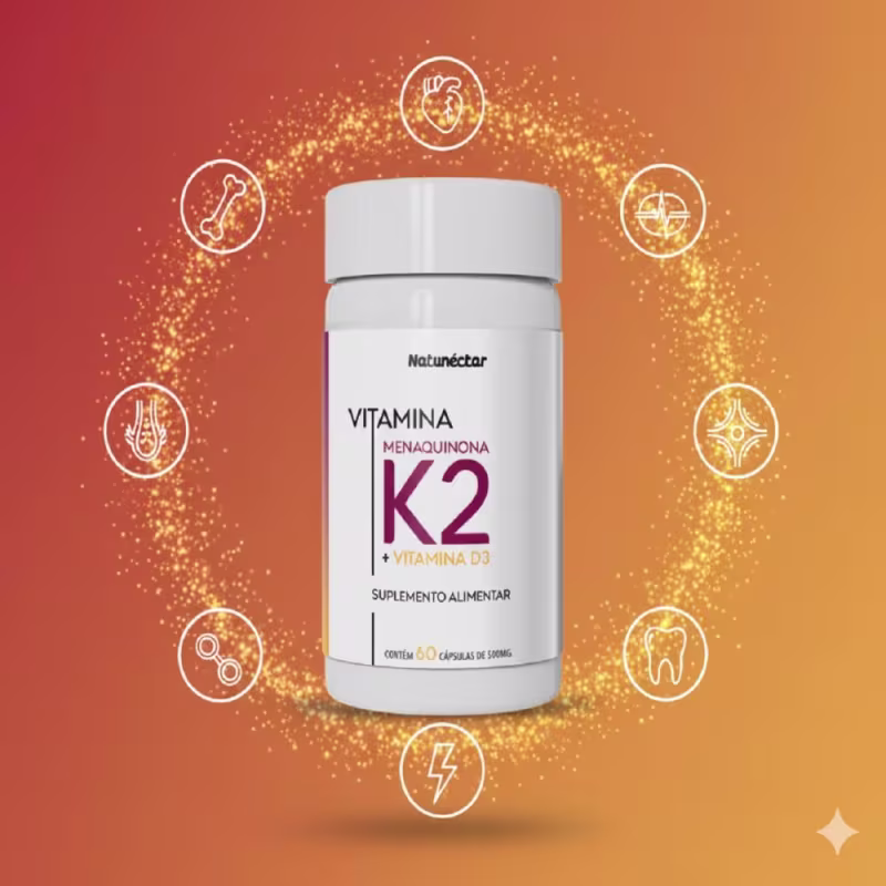 Suplemento Alimentar Vitamina K2 + D3 Natunéctar 60 Cápsulas