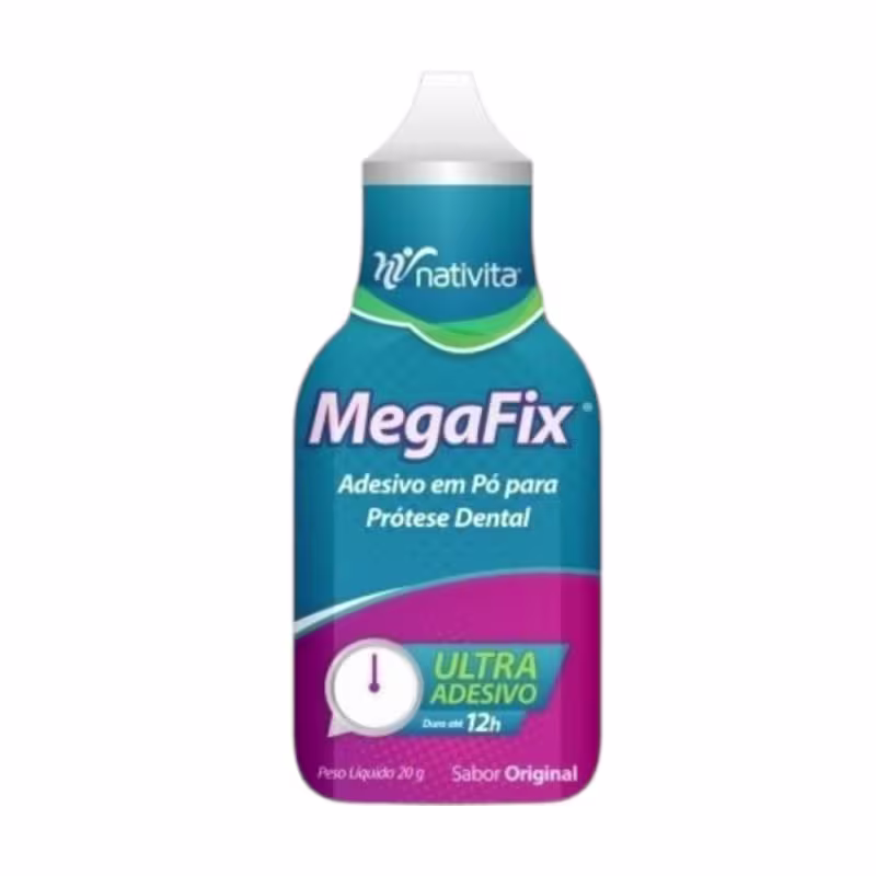 MegaFix Adesivo Em Pó Para Prótese Dental Nativita Sabor Original 20g