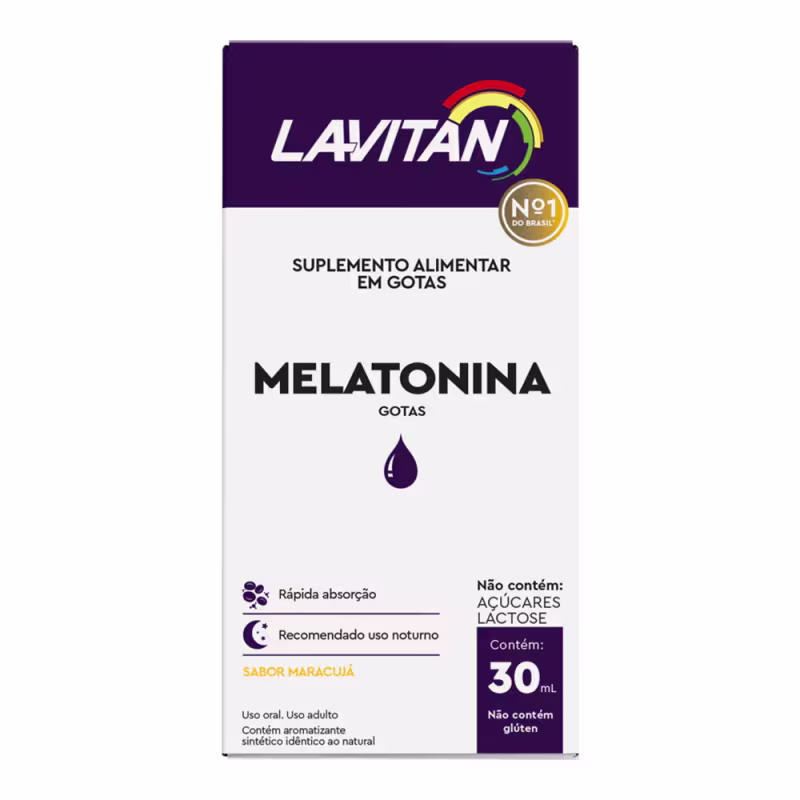 Suplemento Alimentar em Gotas Lavitan Melatonina Sabor Maracujá 30ml