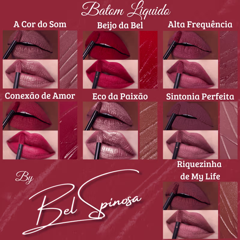 Batom Líquido Bitarra Beauty by Bel Spinosa 4ml - A Cor do Som – Matte, Alta Pigmentação, Longa Duração e Secagem Rápida