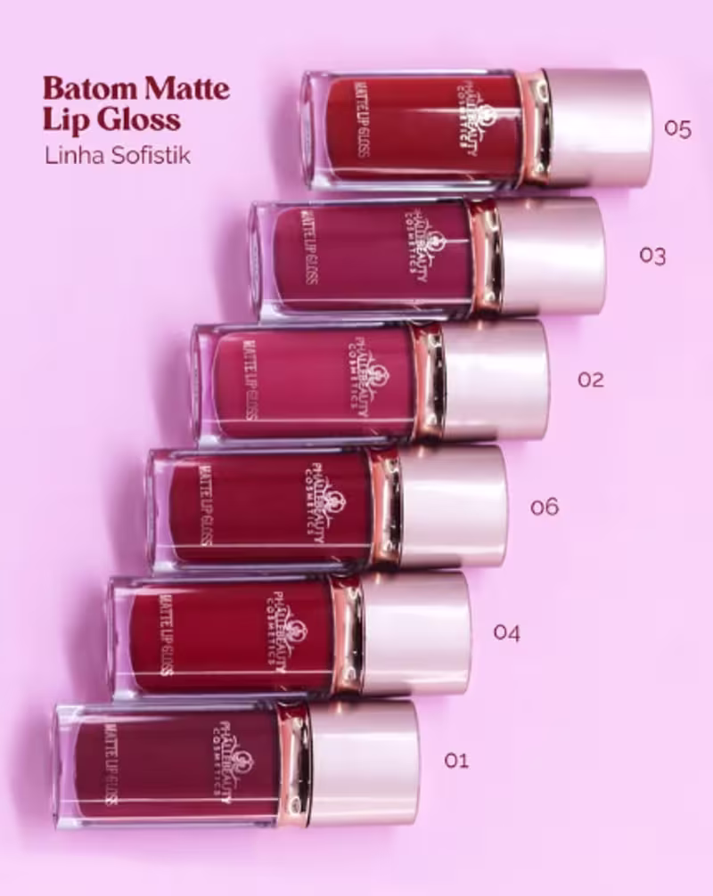 Batom Líquido Matte Lip Gloss cor 03 - Phallebeauty