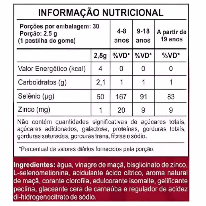 Suplemento Vinagre de Maçã Bioviton Gummy Sabor Maçã Unilife 30 Gomas Mastigáveis