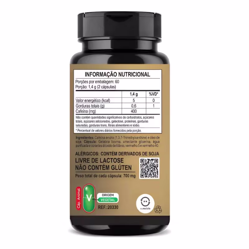 Suplemento Alimentar Caffeine Action Cafeína Unilife 120 Cápsulas