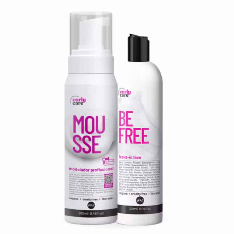 Duo Mousse Modelador e Be Free Leave-in Leve - Curly Care | Definição Natural e Volume na Medida