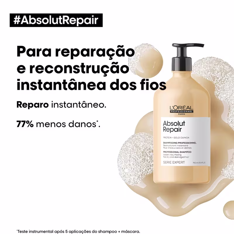Kit L'Oréal Professionnel Absolut Repair Gold Shampoo 750 Oil 30 (2 produtos)