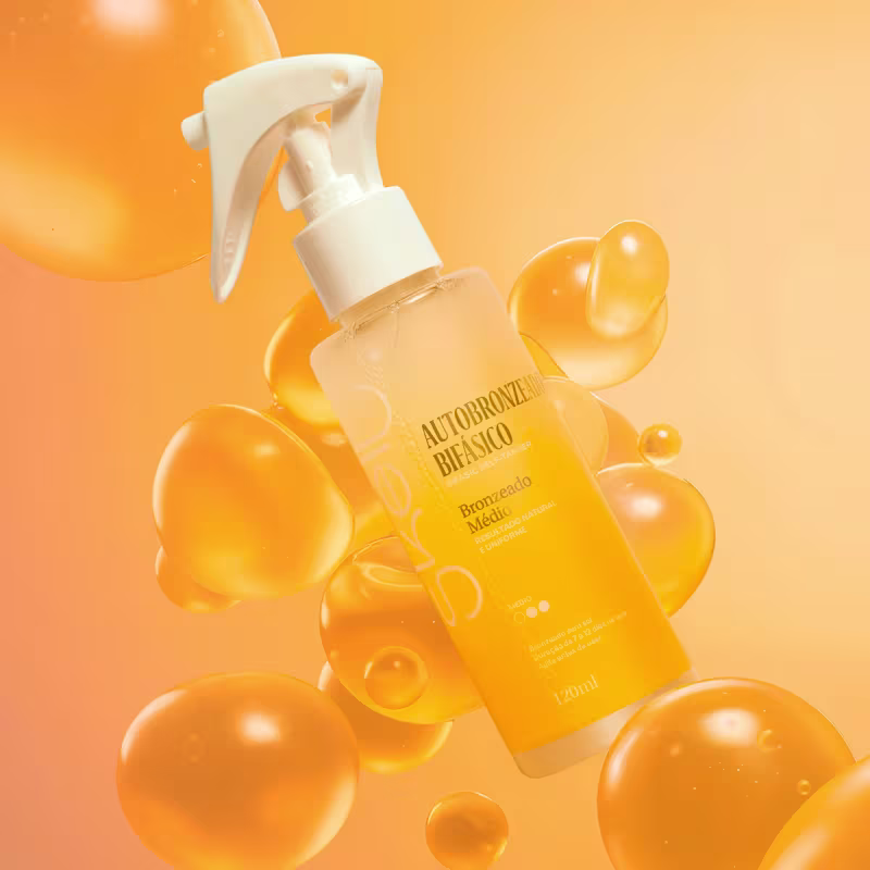 Kit Skelt Autobronzeador Bifásico Spray Luva Aplicadora (2 produtos)