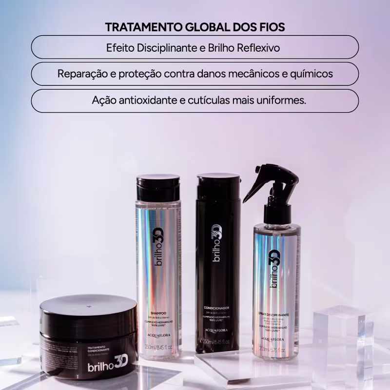 Kit Acquaflora Brilho 3D Home Care (3 produtos)