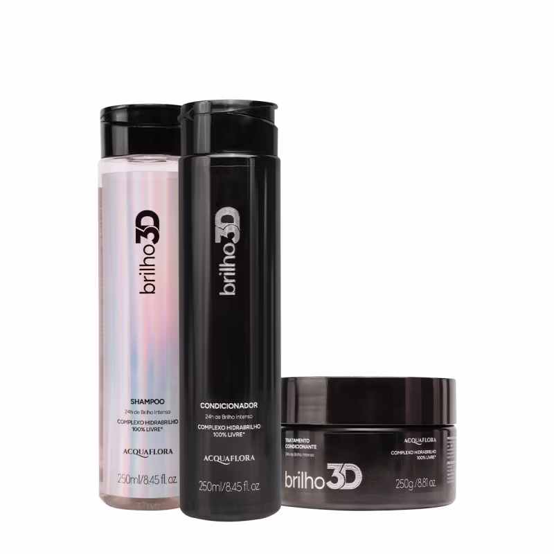 Kit Acquaflora Brilho 3D Home Care (3 produtos)