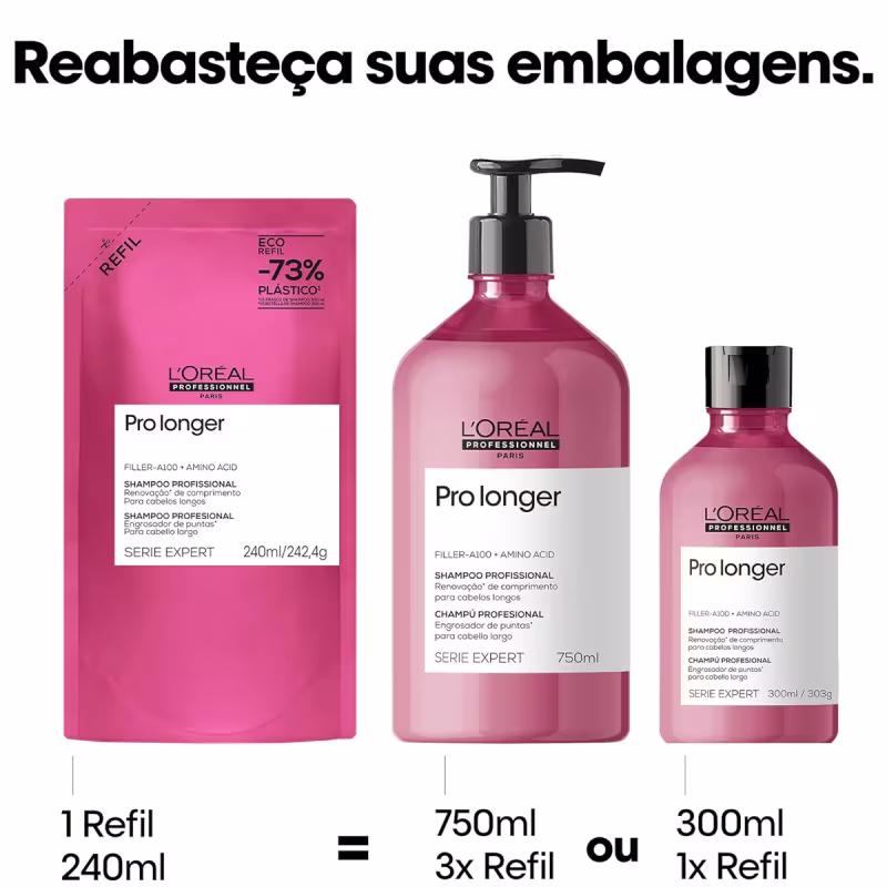 Kit L'Oréal Professionnel Pro Longer Shampoo Extra Refil (2 produtos)