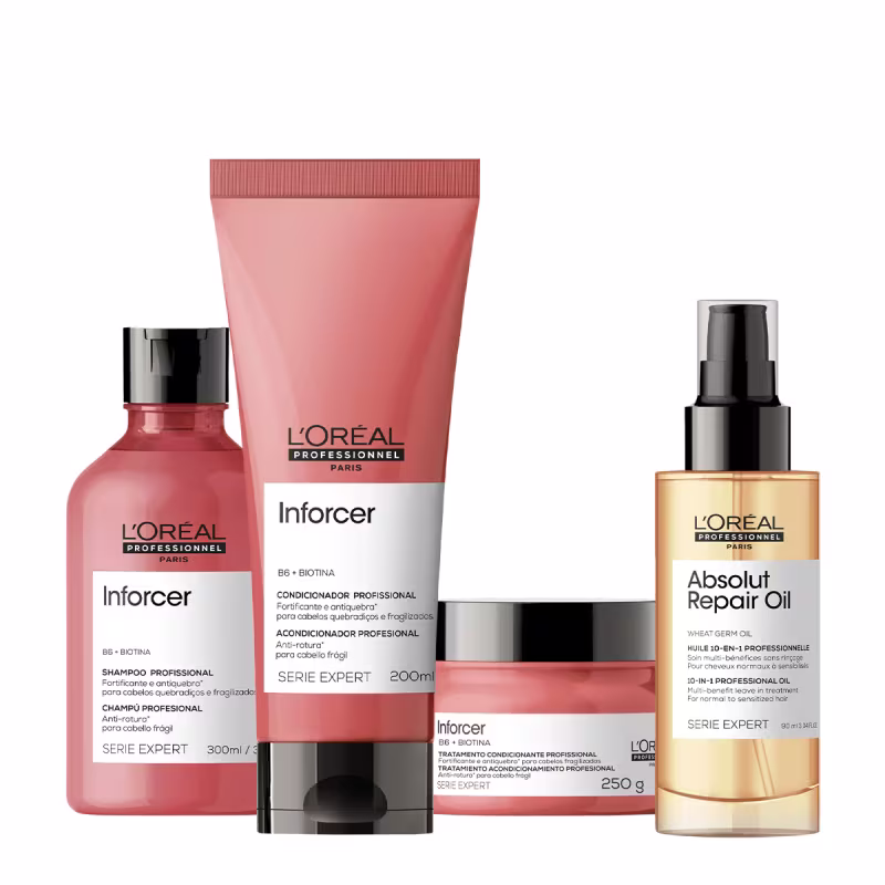 Kit L'Oréal Professionnel Inforcer Repair Home Care Oil 90 (4 produtos)