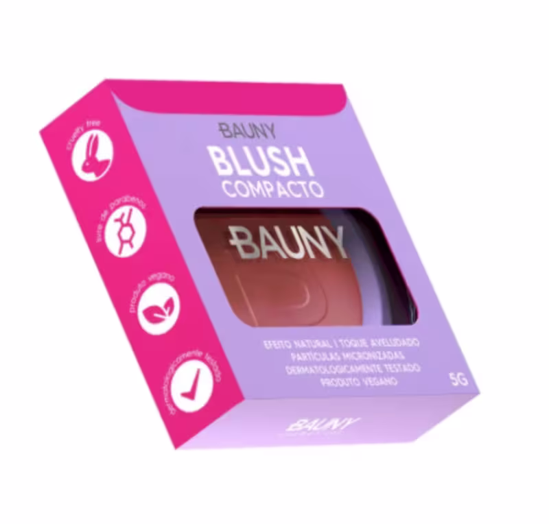 Blush Compacto Cherry Mocha 5g - Bauny Cosméticos
