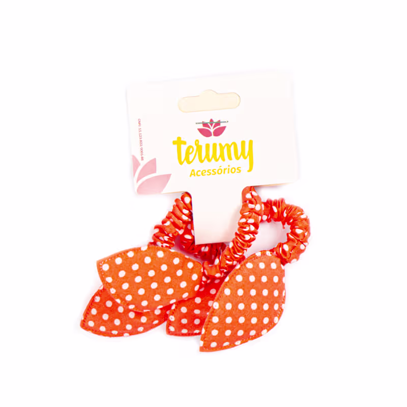 Elástico Cabelo Laço Poá Cores Cítricas Pacote 12x2 Unidades - Terumy Acessórios