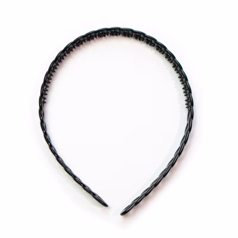 Tiara Cabelo Corrente Plástico Preto Pacote 12x1 Unidade - Terumy Acessórios
